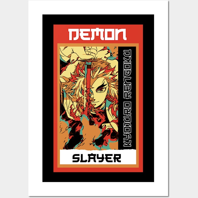 demon slayer rengoku Wall Art by FIFTY CLOTH